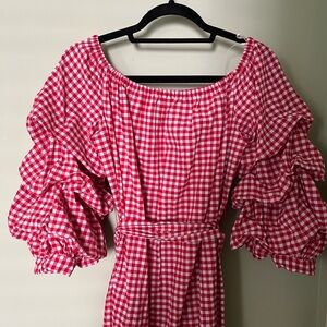 Who What Wear Red Checkered Dress